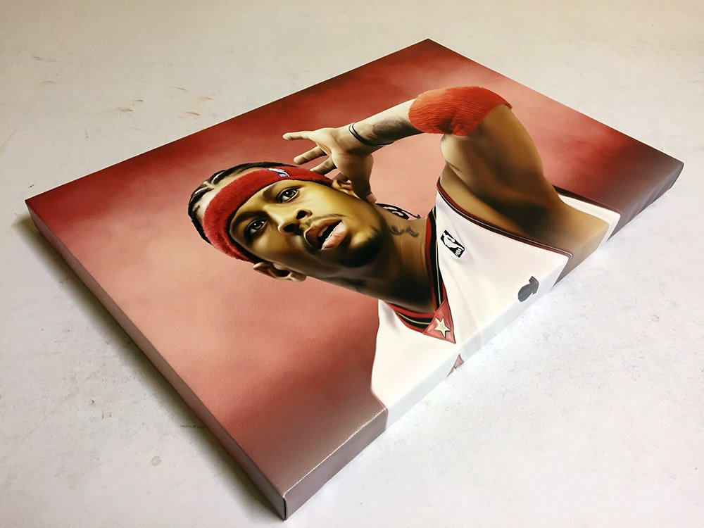 Amazon.co.jp: Sixers凡例アイコンアレン・アイバーソンキャンバス絵画